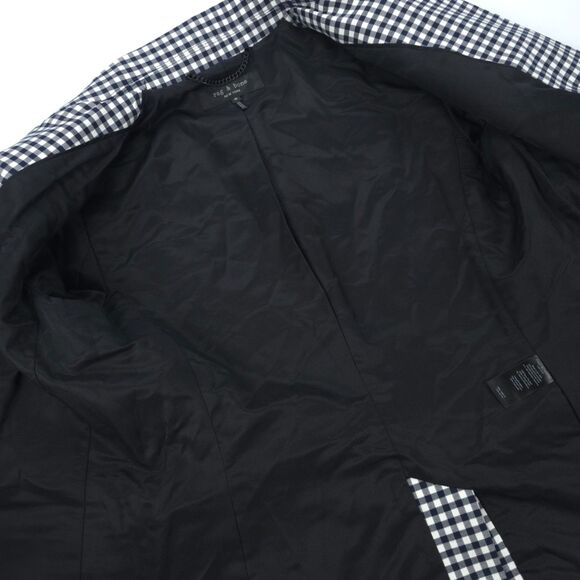 NEW Rag & Bone Archer Gingham Blazer Black White Plaid Old Money Preppy Academia - Picture 11 of 13